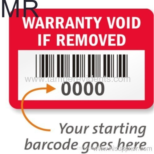 Destructible Vinyl Labels,tamper Proof Fragile Barcode Sticker With Serial Numbers,warranty Void If Removed Sticker 